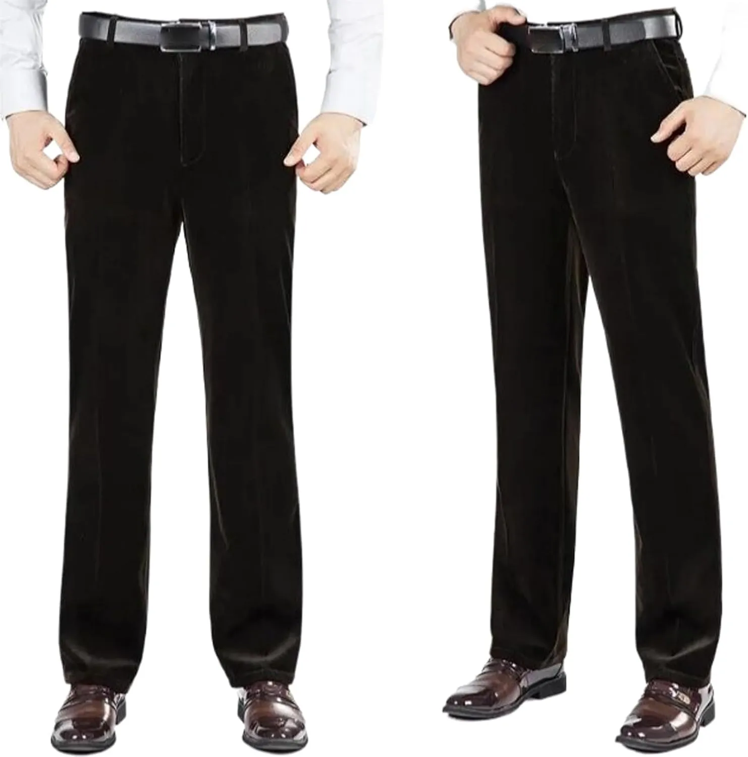 Gold Fleece Corduroy Trousers Men Winter Plus Fleece Thick Warm Men's Corduroy Pants Loose Straight Pants