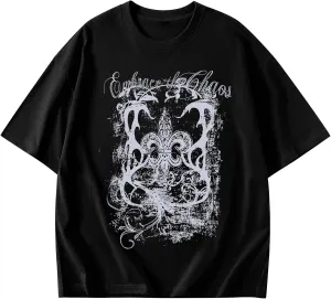 Graphic Tees Y2k Shirt Oversized Tshirts Gothic Tops for Women Vintage Grunge T Shirts Aesthetic Clothes Streetwear