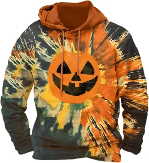 Halloween Hoodies for Men Fall Trendy Graphic Plus Size Sweatshirts Mens Funny Halloween Costume with Pocket