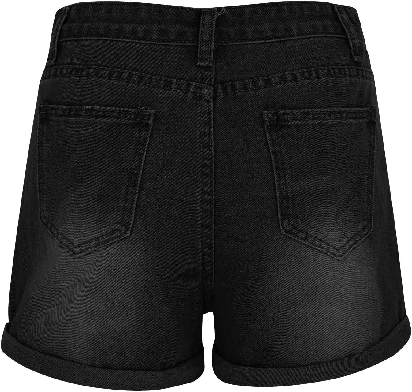 High Waisted Stretchy Buttoned Women Denim Shorts Ripped Denim Shorts Skinny Destroyed Jeans with Pockets