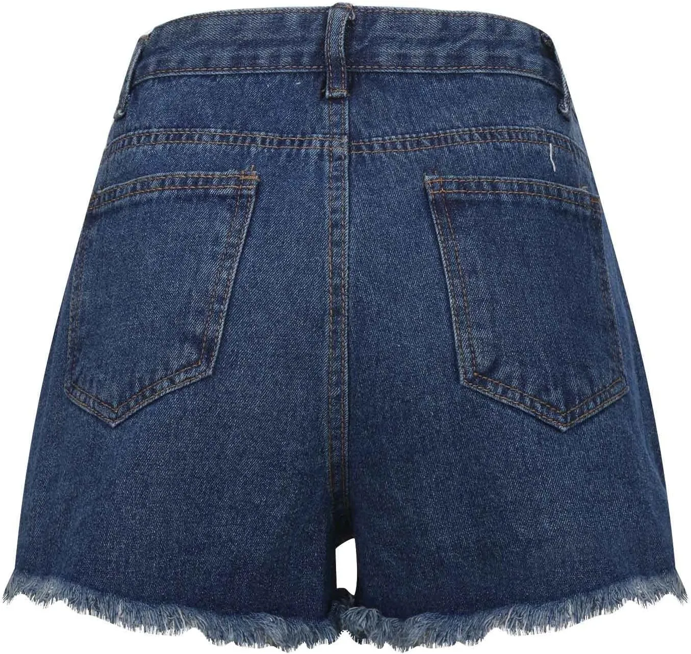 High Waisted Stretchy Buttoned Women Denim Shorts Ripped Denim Shorts Skinny Destroyed Jeans with Pockets