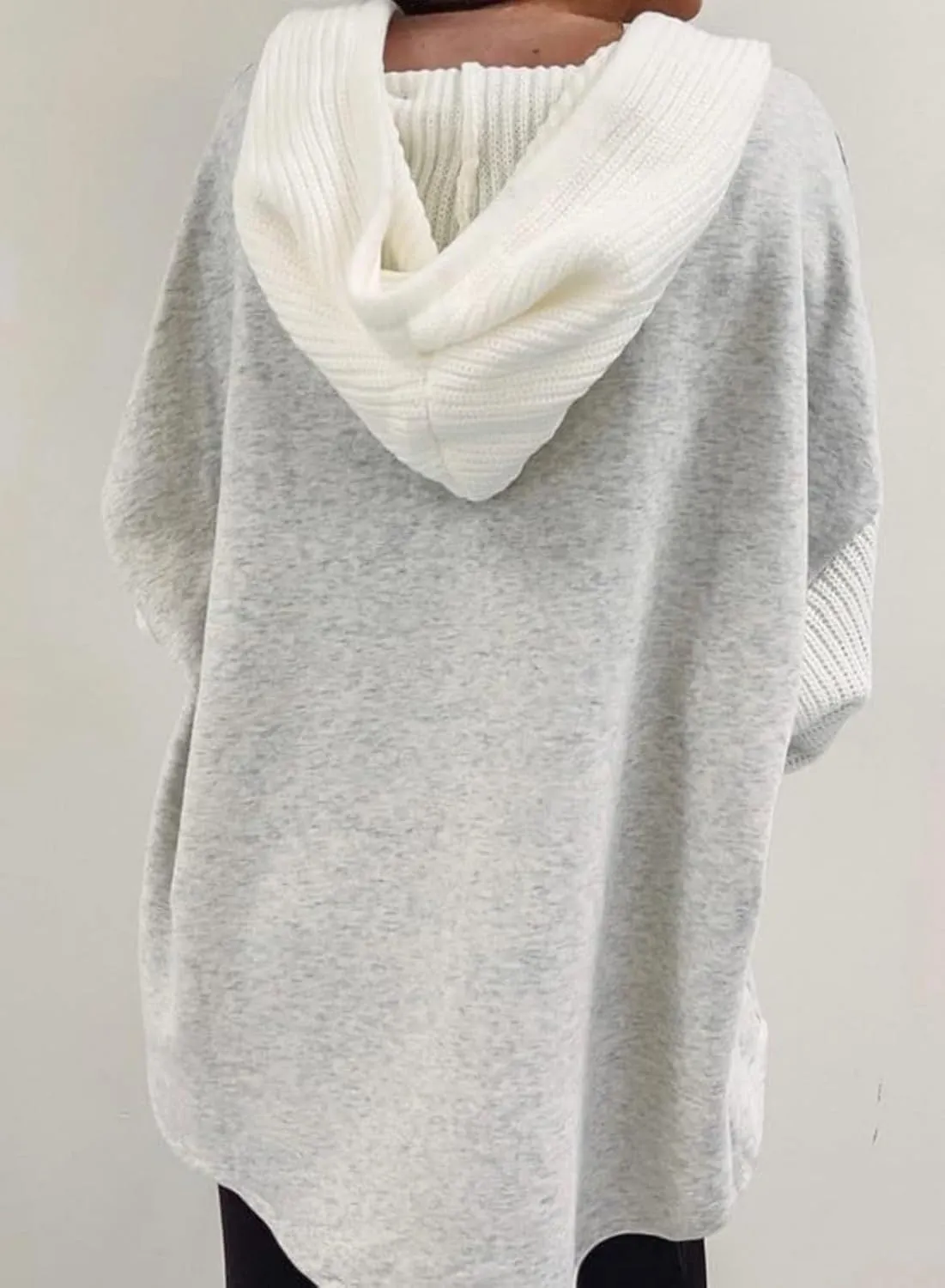 Hoodie for Women Chunky Knit Color Block Jacket Button Down Long Sleeve Shacket Jackets Oversized Boyfriend Shirts