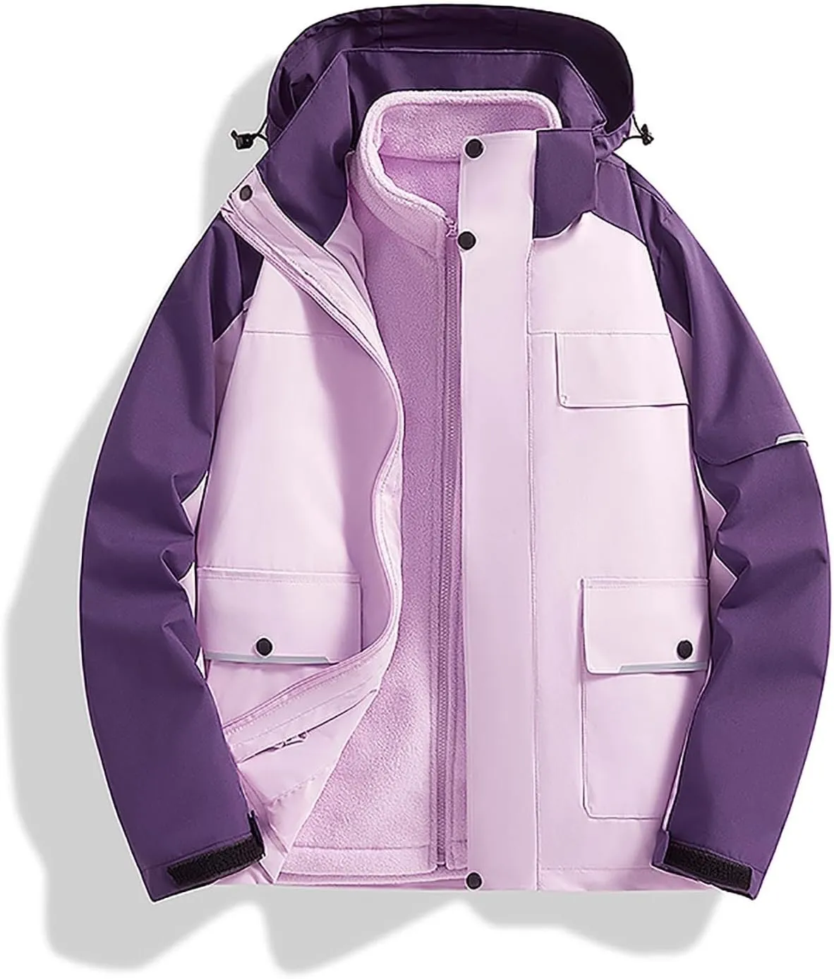 Jacket for Men,Mens Waterproof Raincoat Lightweight Softshell Jackets Outdoor Windbreaker Coat with Removable Lining
