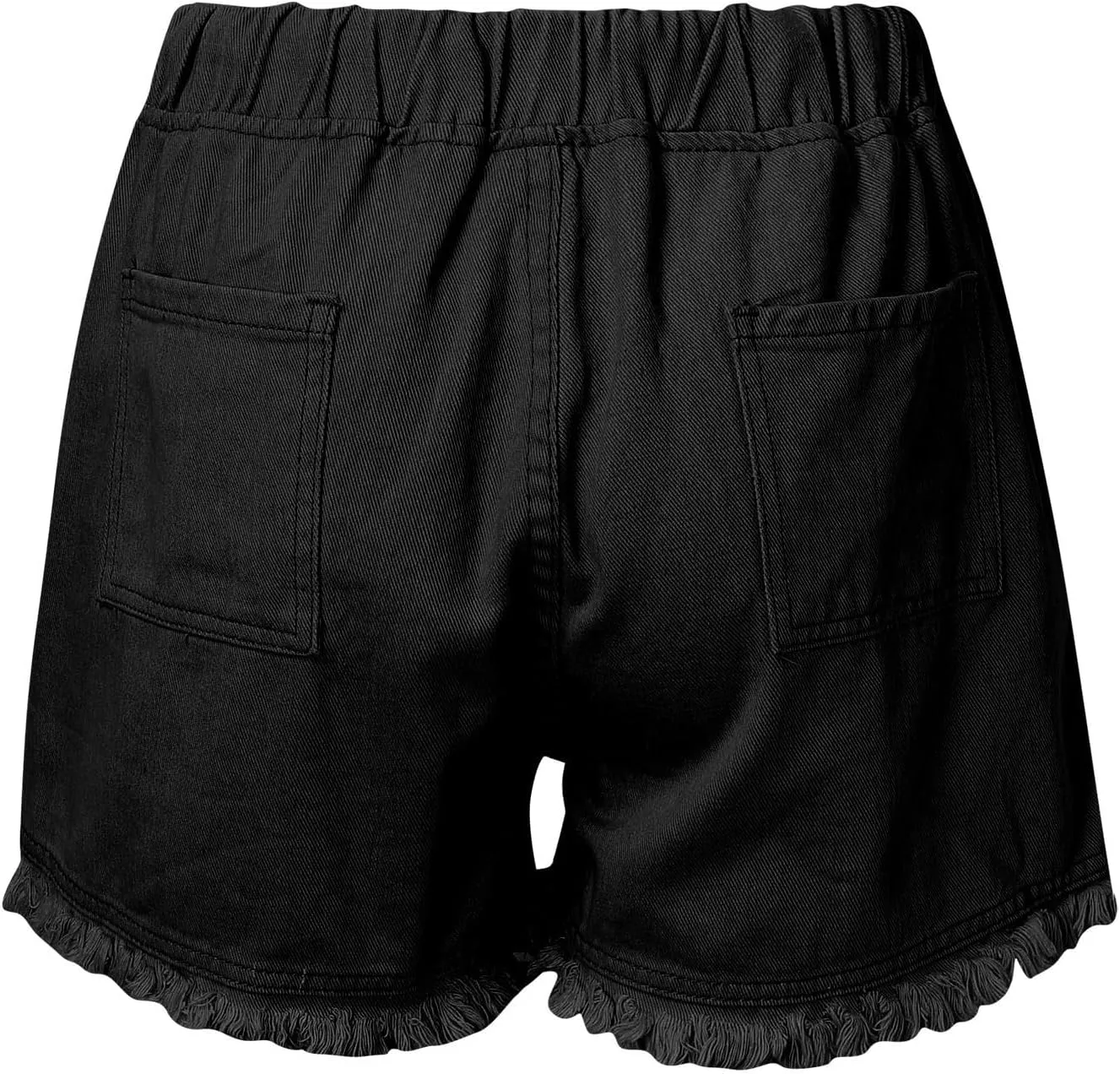 Jean Shorts for Women Trendy High Waisted Drawstring Frayed Raw Hem Denim Shorts Stretchy Loose Fit Summer Hot Short