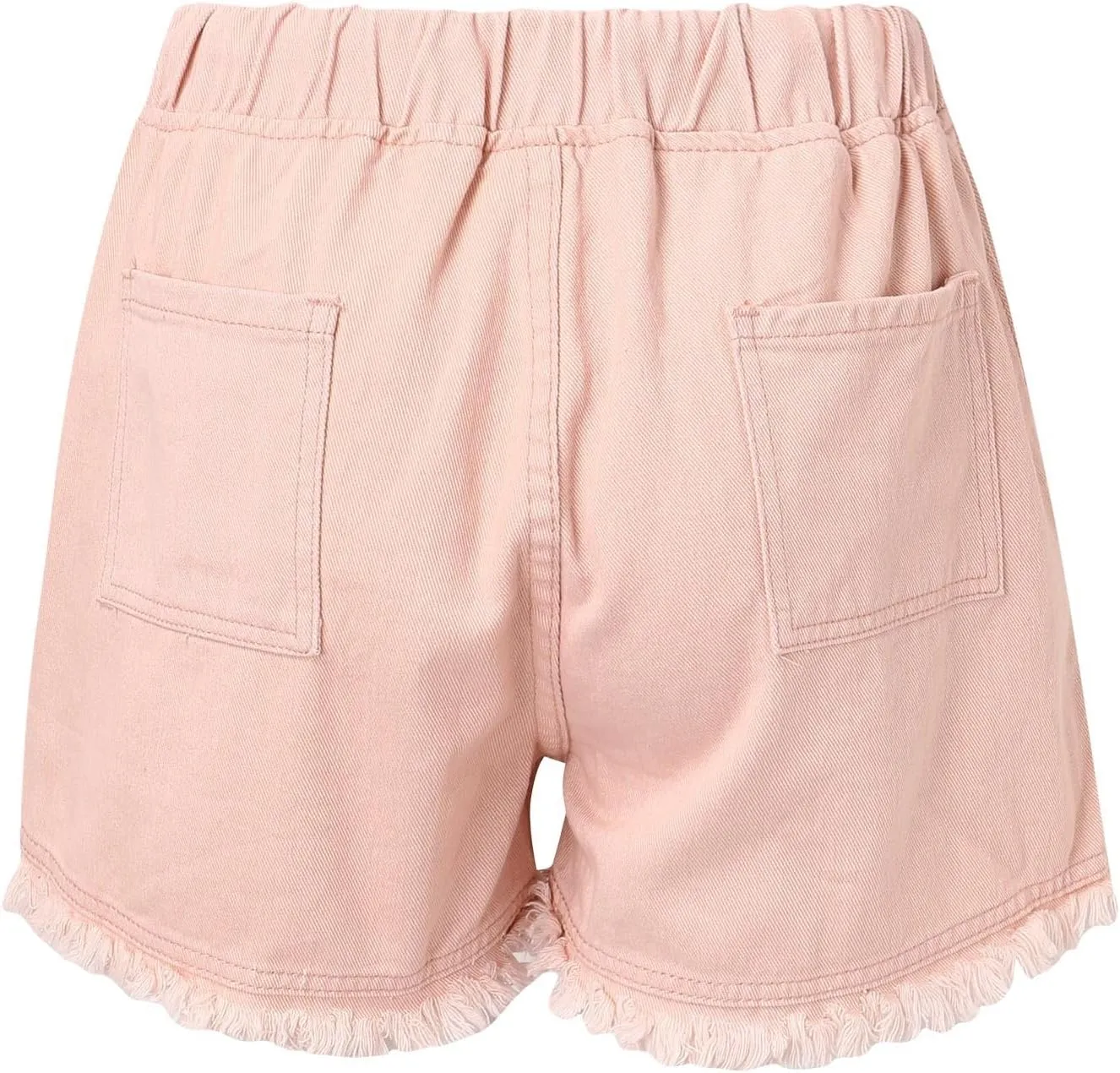 Jean Shorts for Women Trendy High Waisted Drawstring Frayed Raw Hem Denim Shorts Stretchy Loose Fit Summer Hot Short