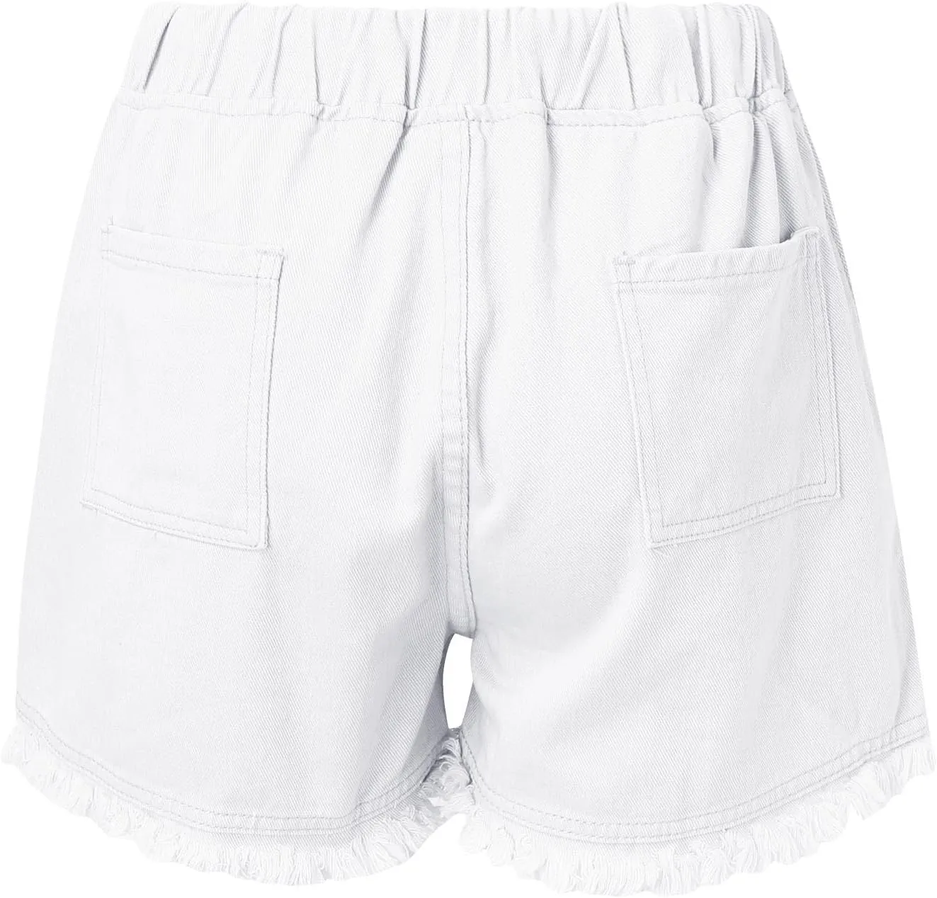 Jean Shorts for Women Trendy High Waisted Drawstring Frayed Raw Hem Denim Shorts Stretchy Loose Fit Summer Hot Short