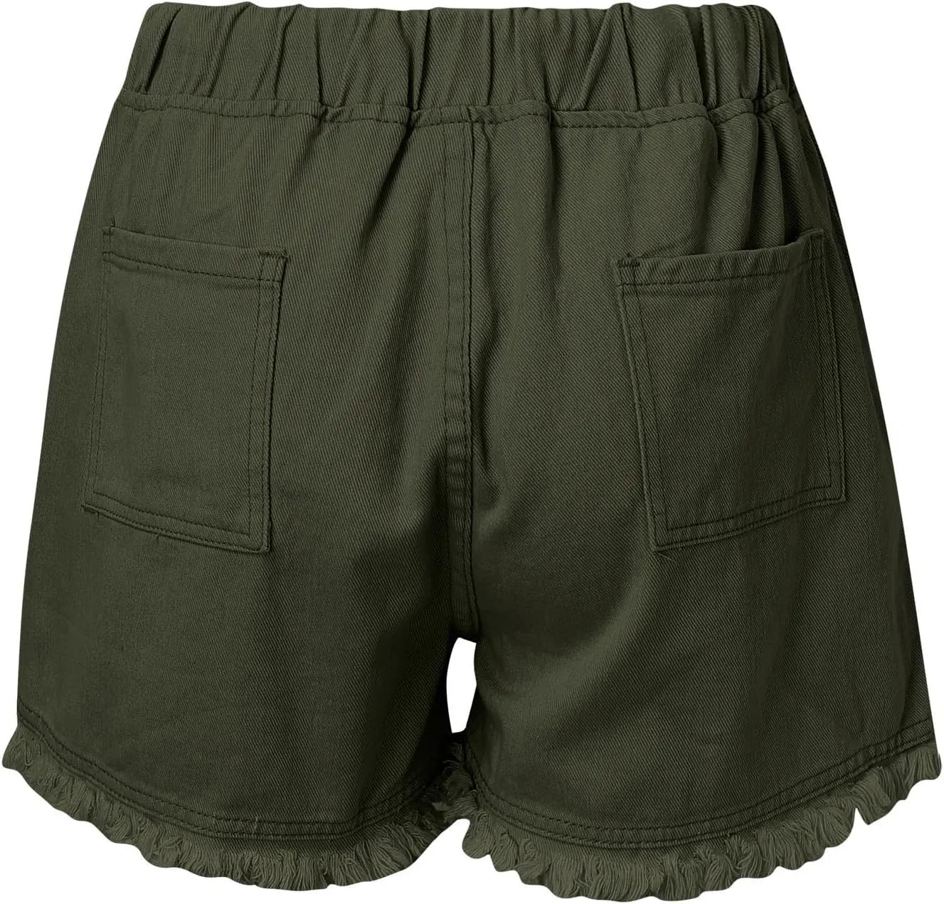 Jean Shorts for Women Trendy High Waisted Drawstring Frayed Raw Hem Denim Shorts Stretchy Loose Fit Summer Hot Short