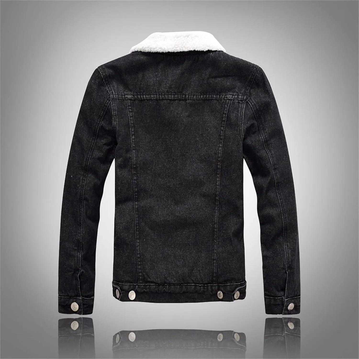 JEKE-DG Men's Lined Slim Fit Casual Jean Jacket Button Down Trucker Denim Jackets Fashion Comfort Fall Winter Jean Shirt