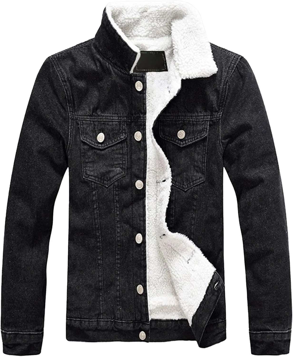JEKE-DG Men's Lined Slim Fit Casual Jean Jacket Button Down Trucker Denim Jackets Fashion Comfort Fall Winter Jean Shirt