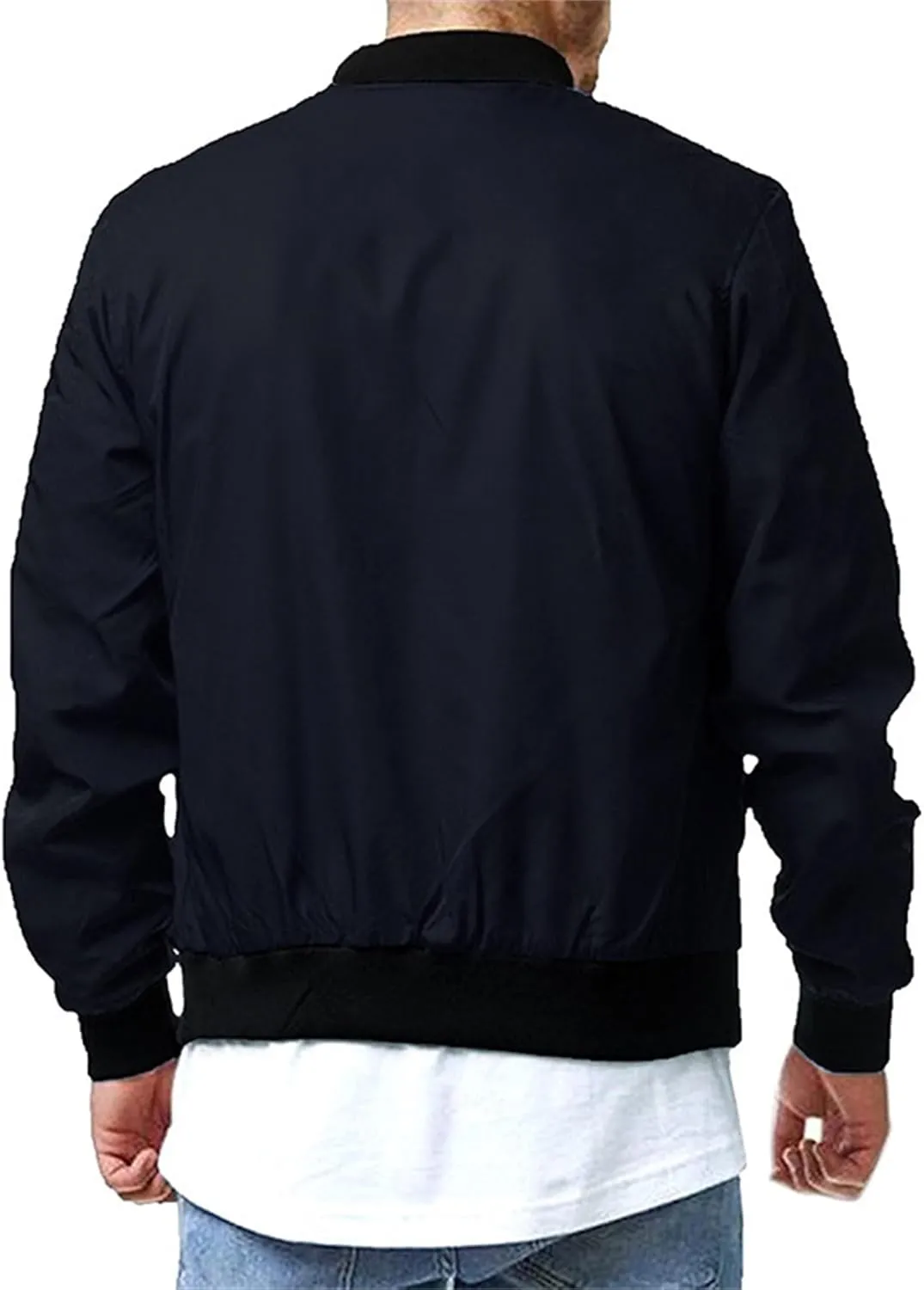 JEShifangjiusu Men's Lightweight Bomber Jackets Casual Summer Windbreaker Outdoor Golf Fashion Coat Slim Fit Flight Jacket