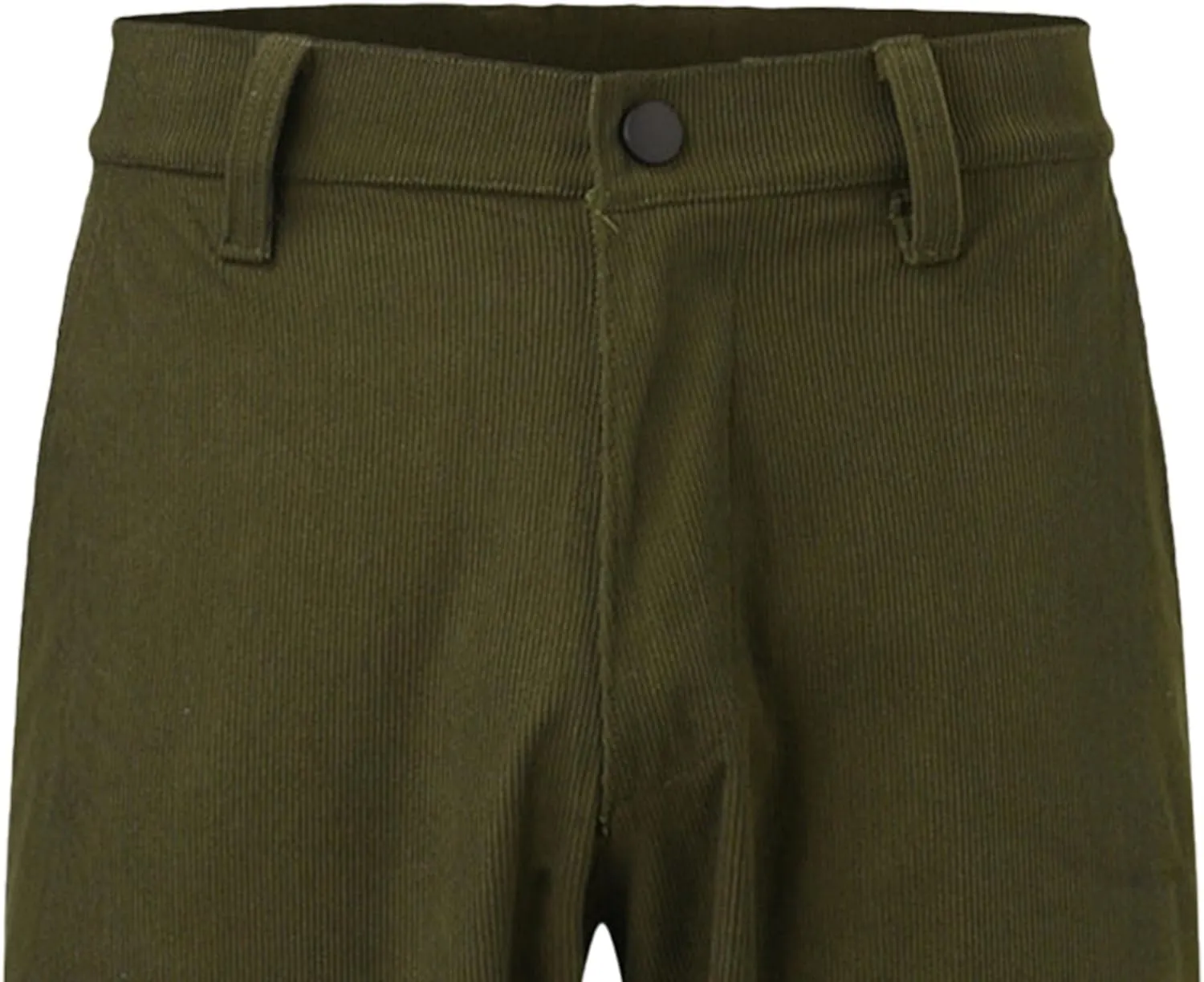 JEShifangjiusu Men'S Loose Corduroy Trousers Elastic Waist Pocket Straight Leg Pants Pleated Classic-Fit Stretch Chino Pant