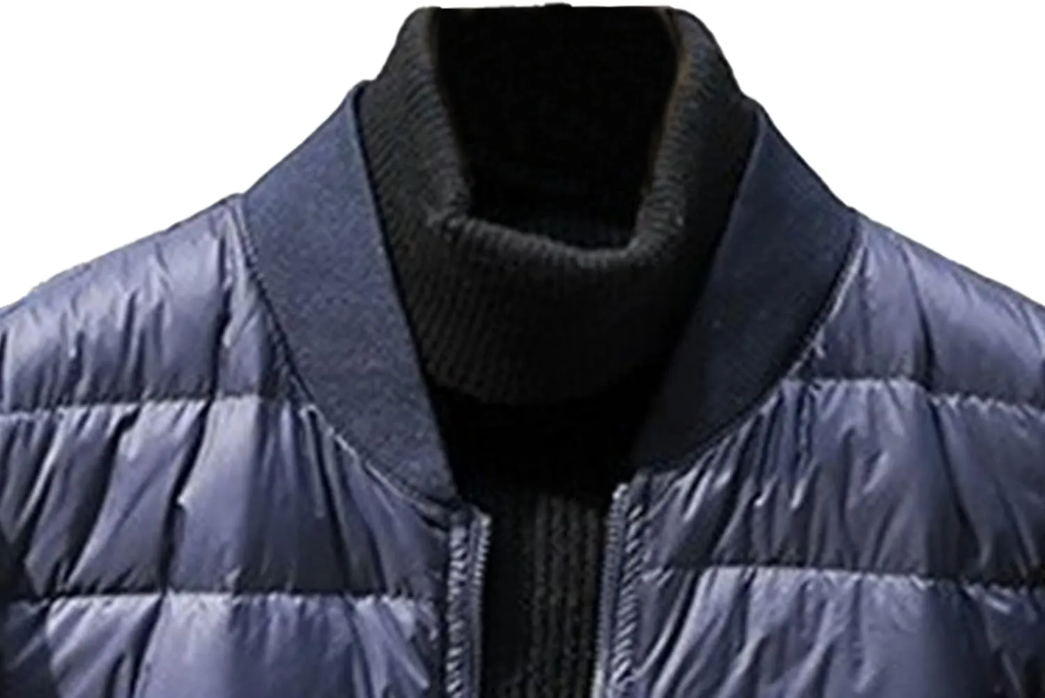 JEsilunmaMY Men's Lightweight Baseball Puffer Bomber Jackets Warm Winter Quilted Varsity Jackets Thermal Padded Down Coats
