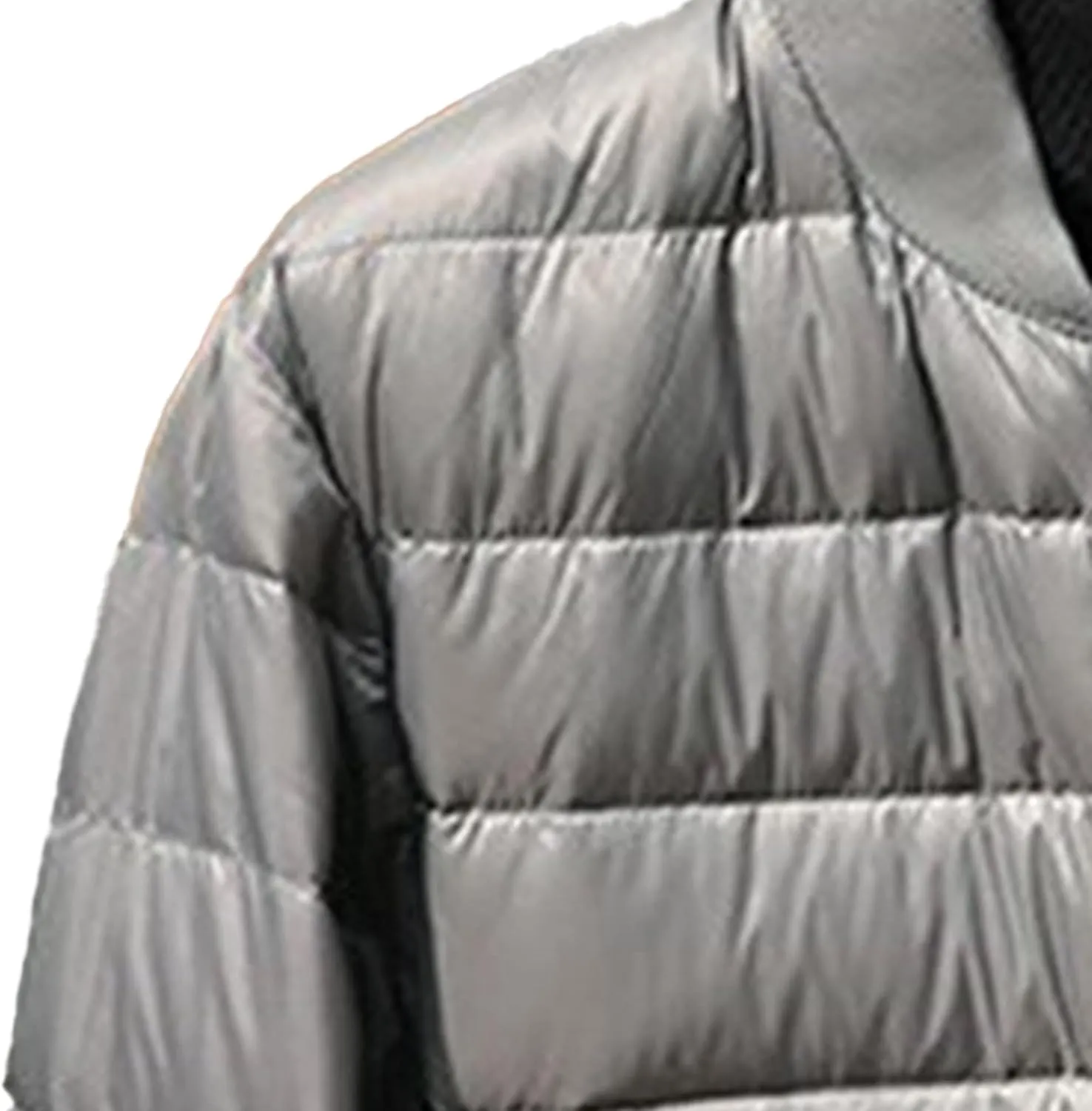 JEsilunmaMY Men's Lightweight Baseball Puffer Bomber Jackets Warm Winter Quilted Varsity Jackets Thermal Padded Down Coats