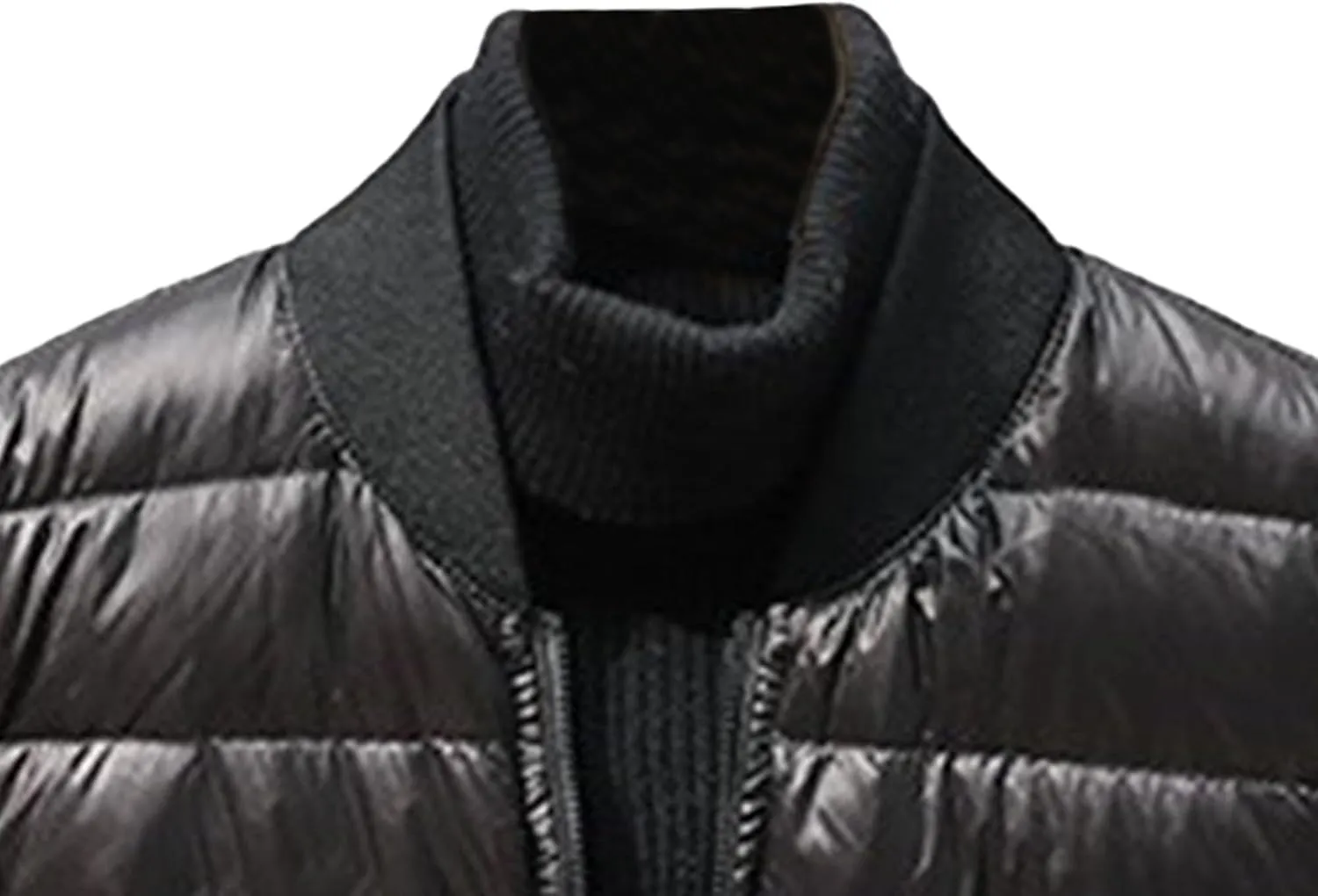 JEsilunmaMY Men's Lightweight Baseball Puffer Bomber Jackets Warm Winter Quilted Varsity Jackets Thermal Padded Down Coats