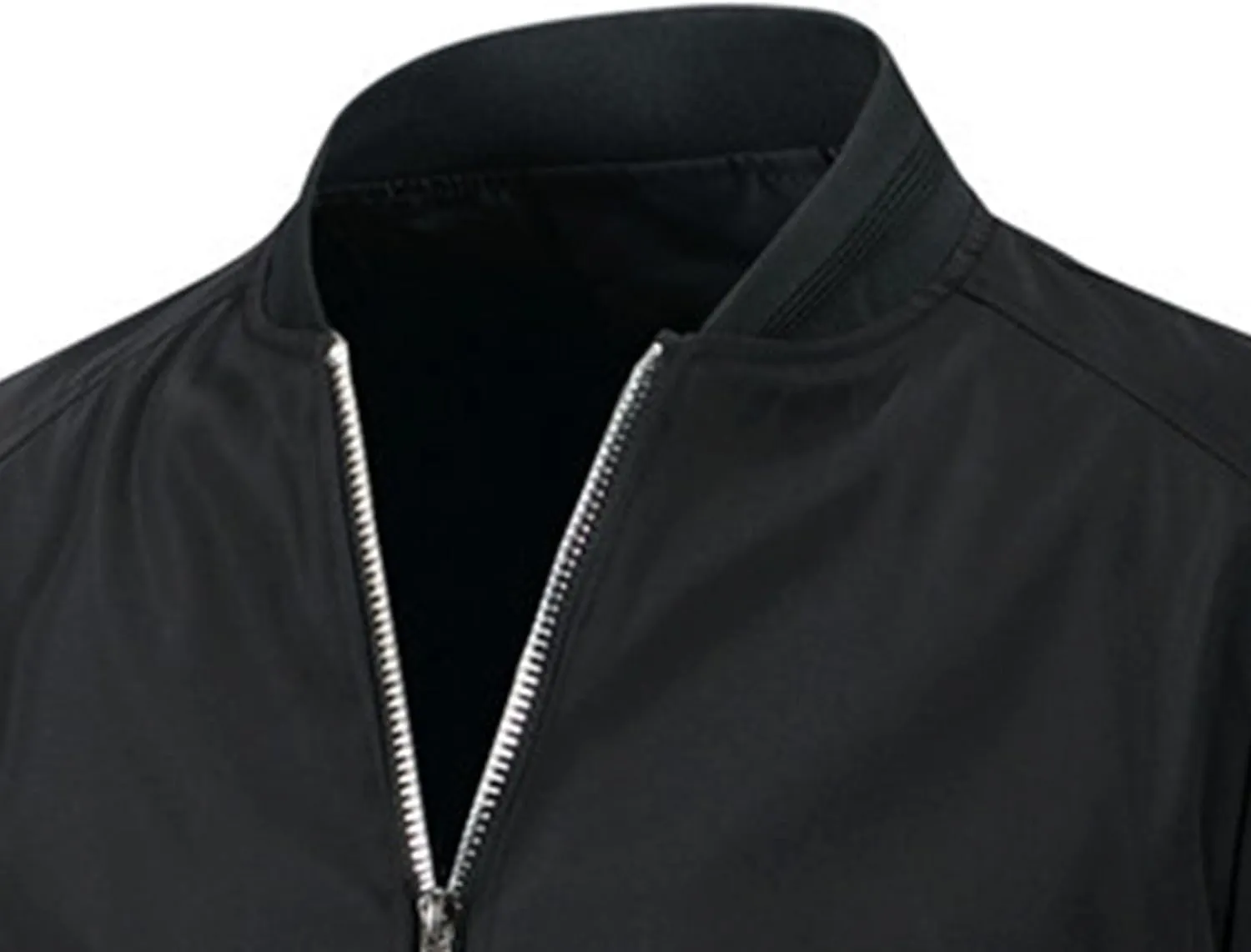 JEsilunmaMY Men's Stand Collar Casual Bomber Jacket Full Zipper Lightweight Varsity Jackets Windproof Windbreaker Jackets