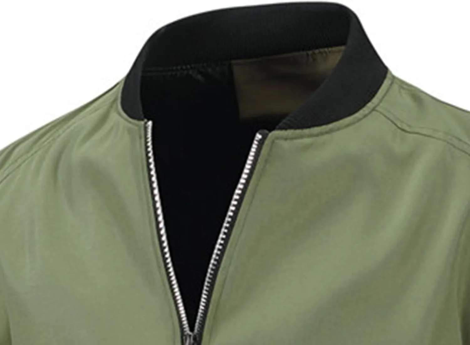 JEsilunmaMY Men's Stand Collar Casual Bomber Jacket Full Zipper Lightweight Varsity Jackets Windproof Windbreaker Jackets