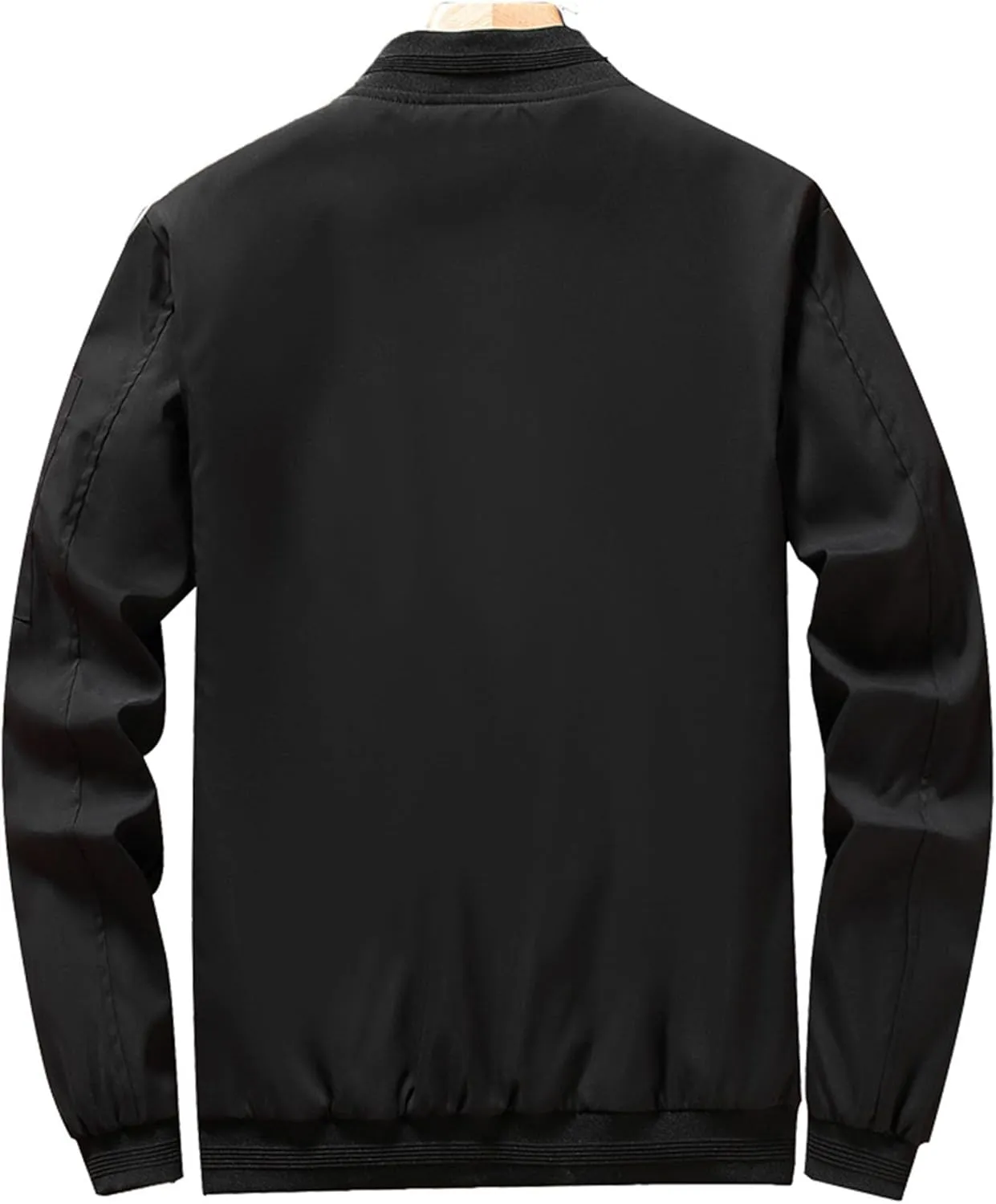 JEsilunmaMY Men's Stand Collar Casual Bomber Jacket Full Zipper Lightweight Varsity Jackets Windproof Windbreaker Jackets