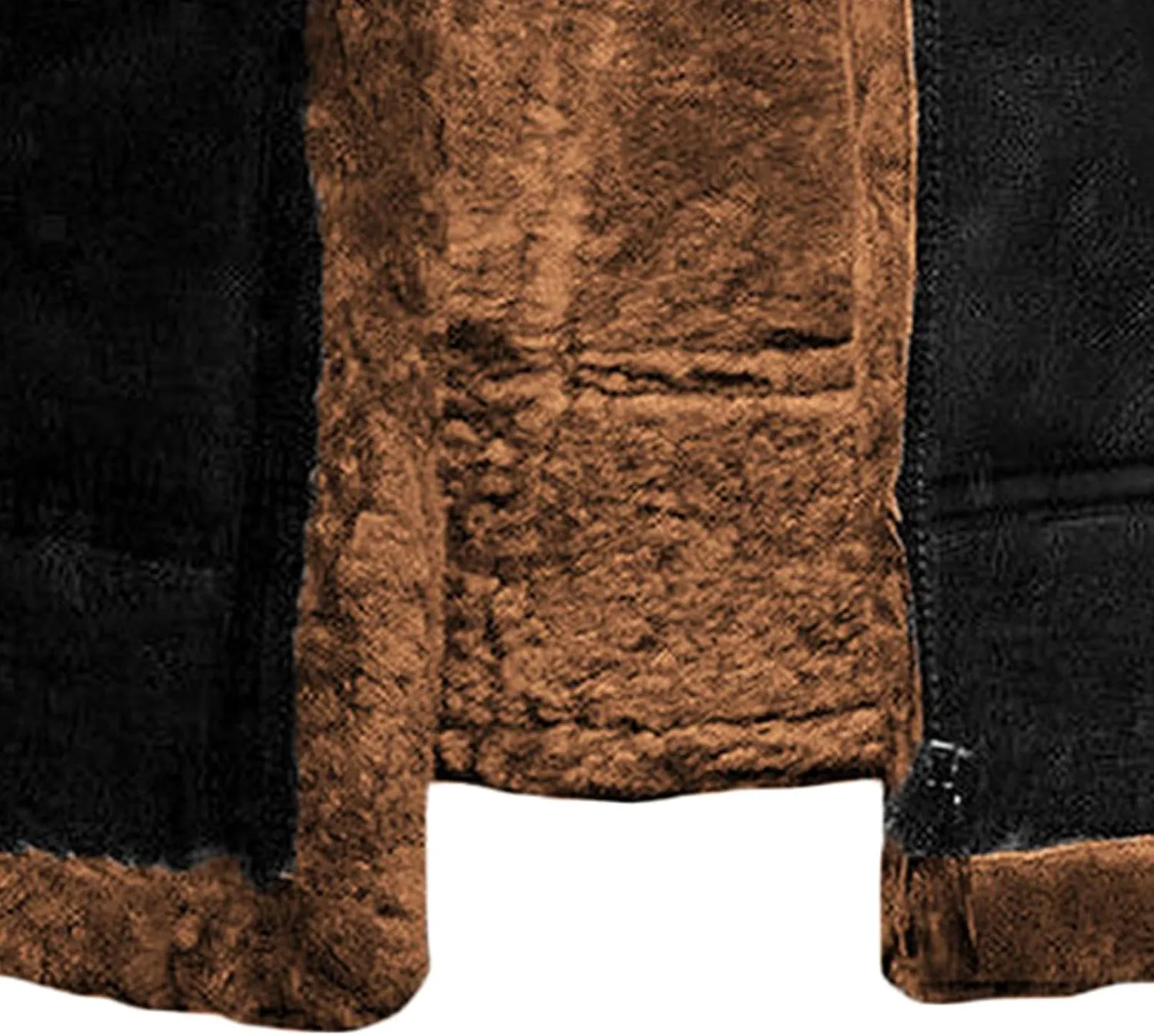 JEsilunmaMY Men's Winter Thicken Leather Sherpa Jacket Heavyweight Fleece Lined Warm Coat Long Sleeve Bomber Overcoat