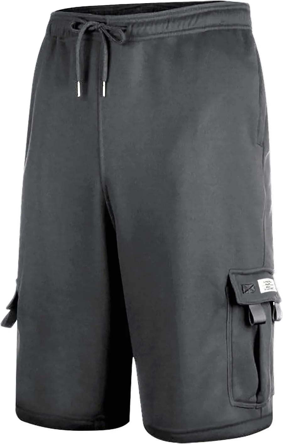 JIEMUXIU Cargo Shorts for Men Casual Drawstring Elastic Waist Athletic Cargo Shorts Workout Gym Jogger Shorts with 4 Pockets