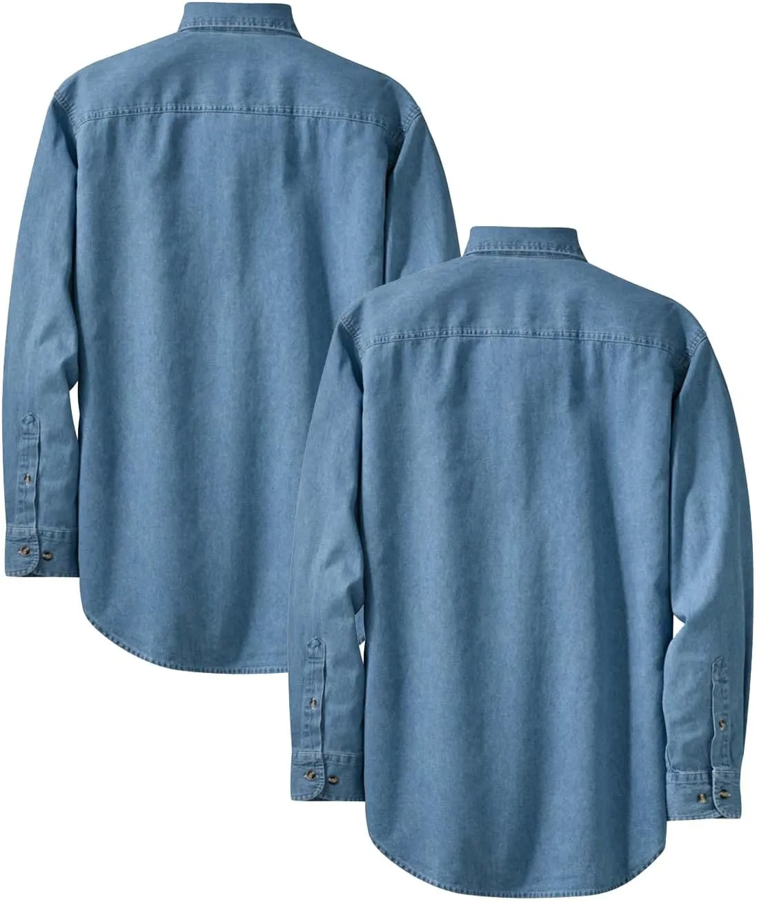 Joe's USA 6.5-Ounce Long Sleeve Denim Shirts in Sizes XS-6XL