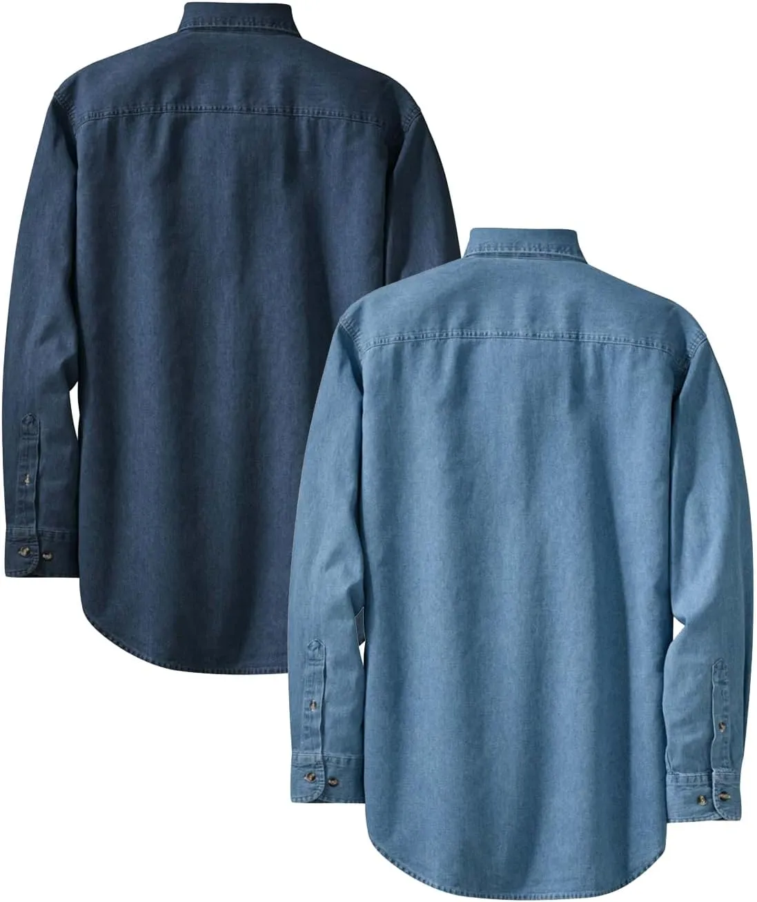 Joe's USA 6.5-Ounce Long Sleeve Denim Shirts in Sizes XS-6XL