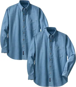 Joe's USA 6.5-Ounce Long Sleeve Denim Shirts in Sizes XS-6XL