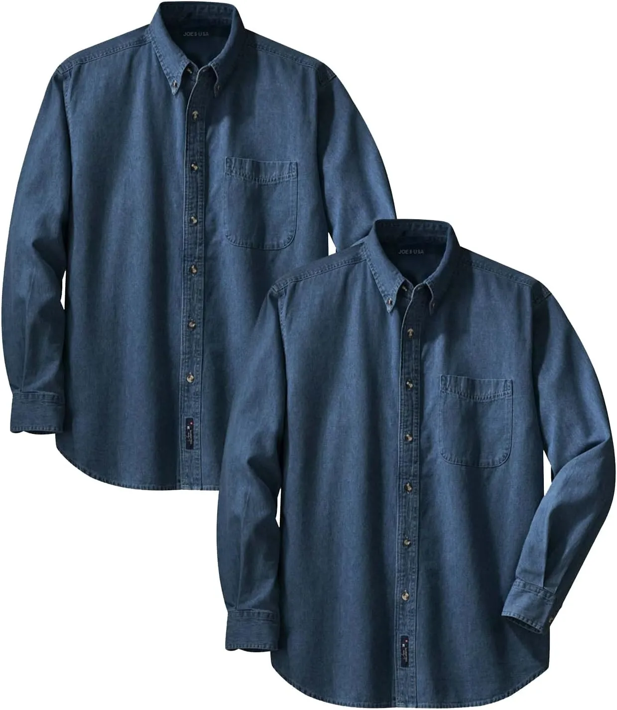 Joe's USA 6.5-Ounce Long Sleeve Denim Shirts in Sizes XS-6XL