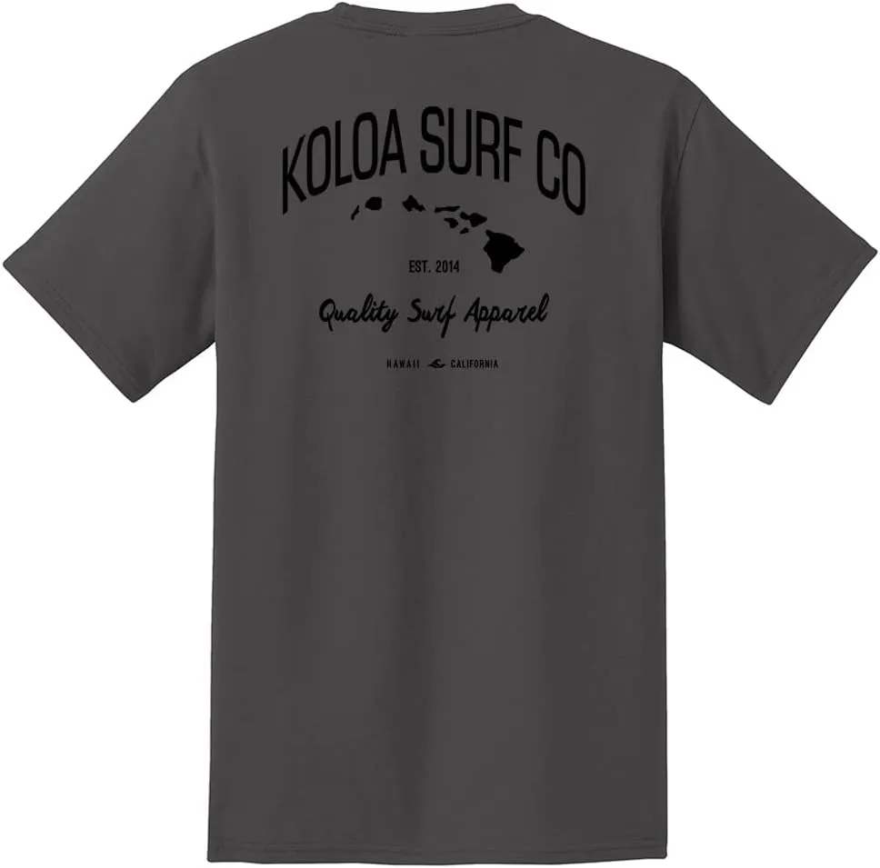 Joe's USA Koloa Surf Pocket Tees Graphic Heavyweight Cotton T-Shirts, Regular, Big & Tall
