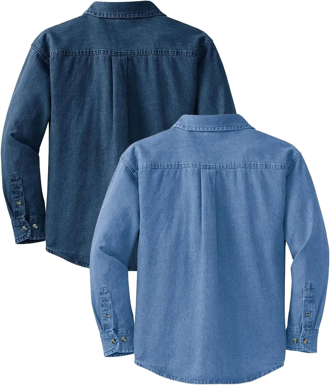 Joe's USA Ladies Long Sleeve Value Denim Shirts in Sizes XS-4XL