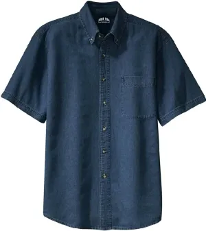 Joe's USA Men's 6.5-Ounce Short Sleeve Denim Shirts in Sizes XS-6XL