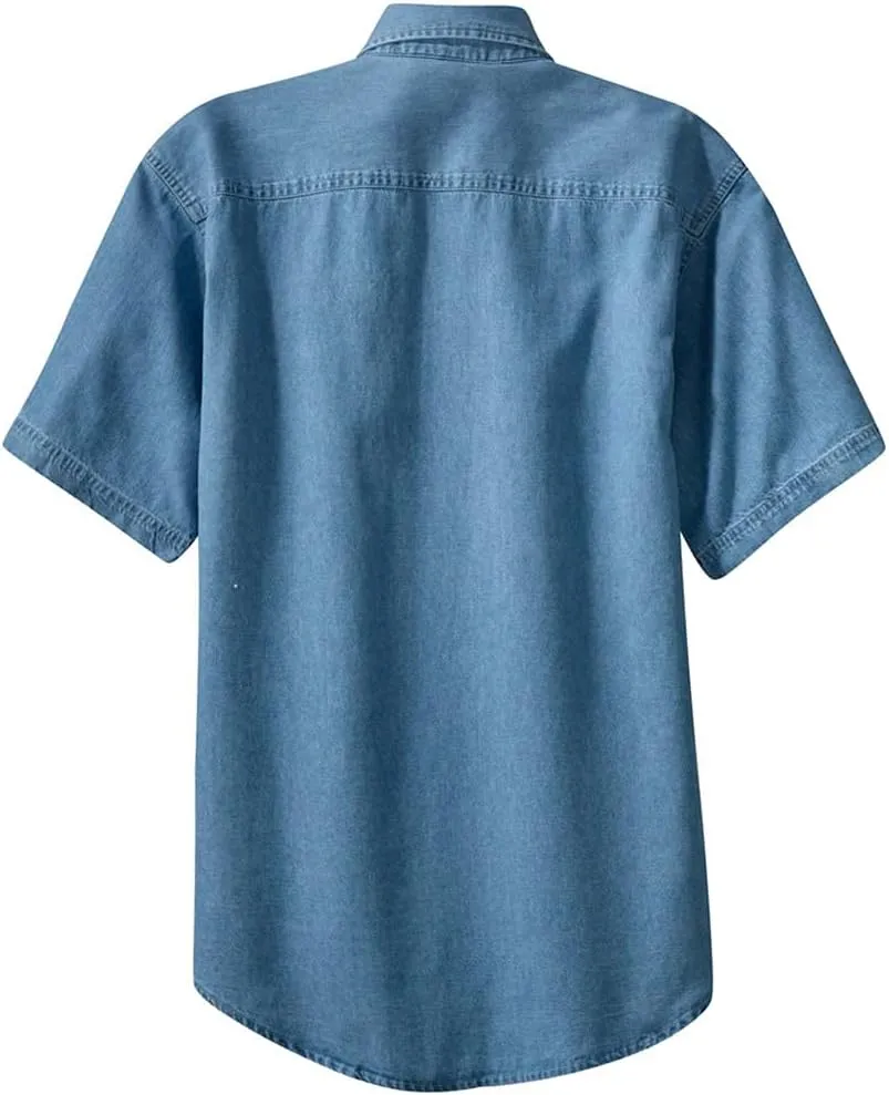 Joe's USA Men's 6.5-Ounce Short Sleeve Denim Shirts in Sizes XS-6XL
