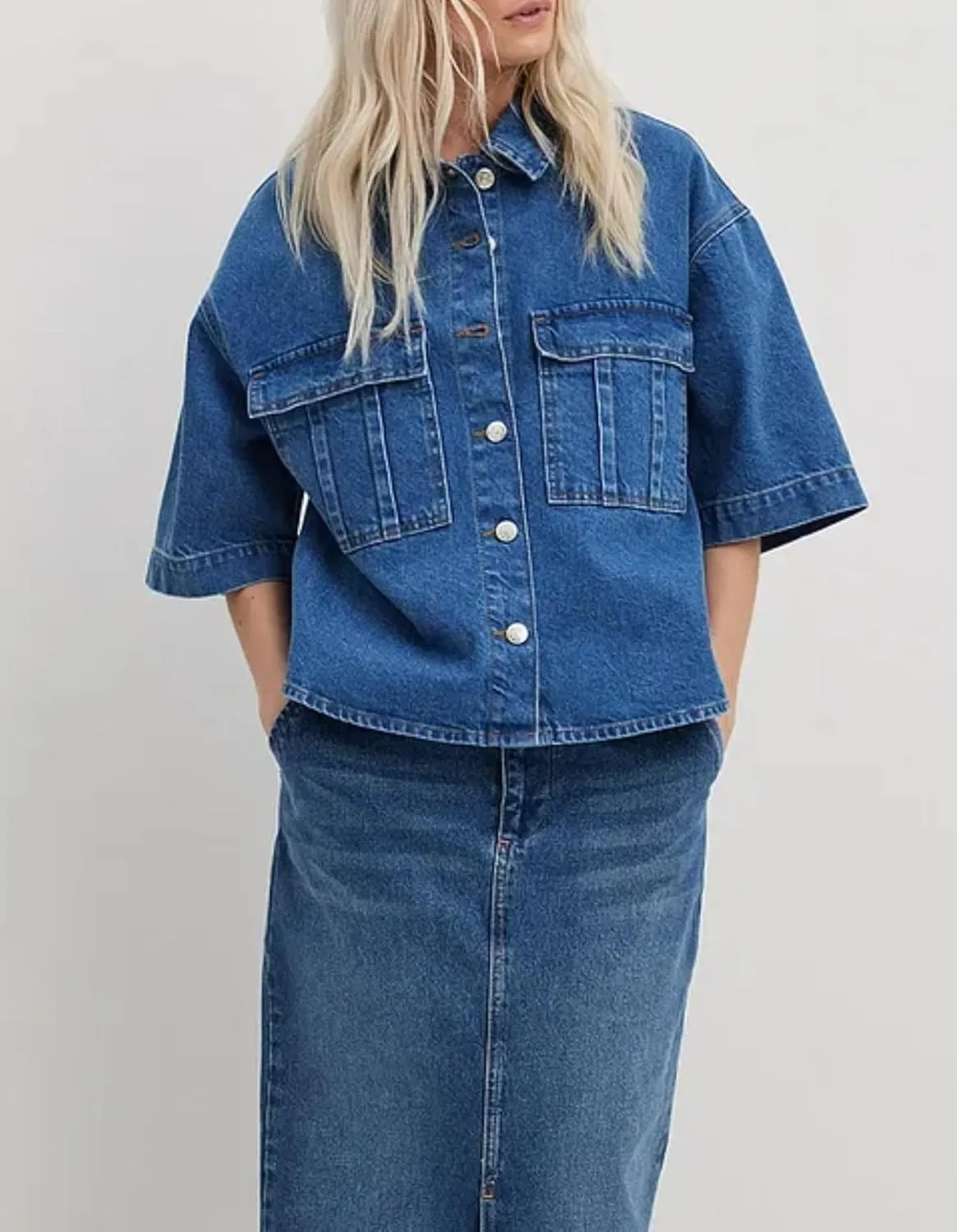 Kedera Womens Button Down Denim Shirts Casual Shirt Casual Collared Short Sleeve Western Pocket Classic Jean Shirt