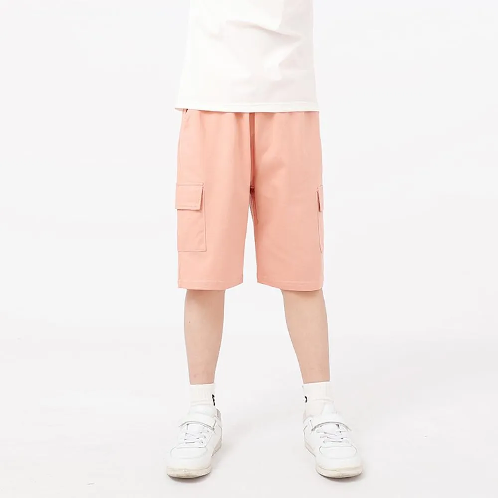 KISBINI Boys' Girls' Shorts Pull On Sweat Cargo Shorts for Kids