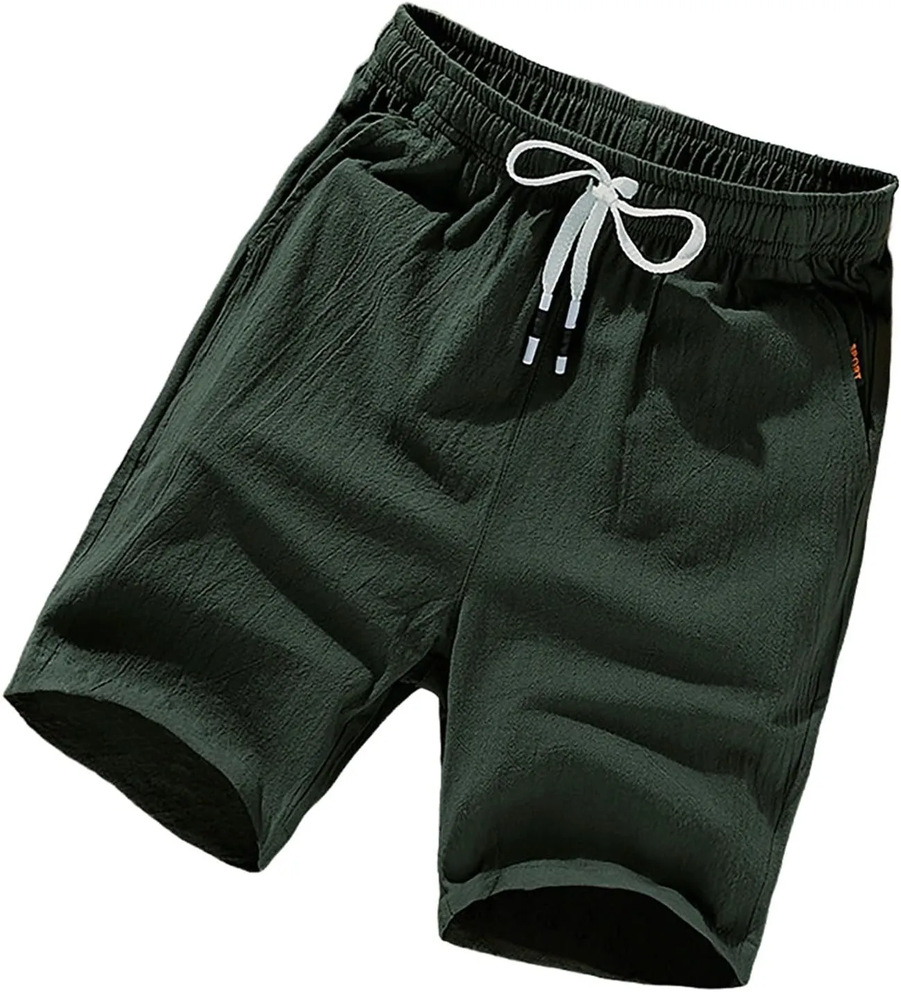 Linen Shorts for Men Texture Drawstring Lounge Pant Baggy Comfy Running Hiking Aethletic Shorts with Pocket Plus Size