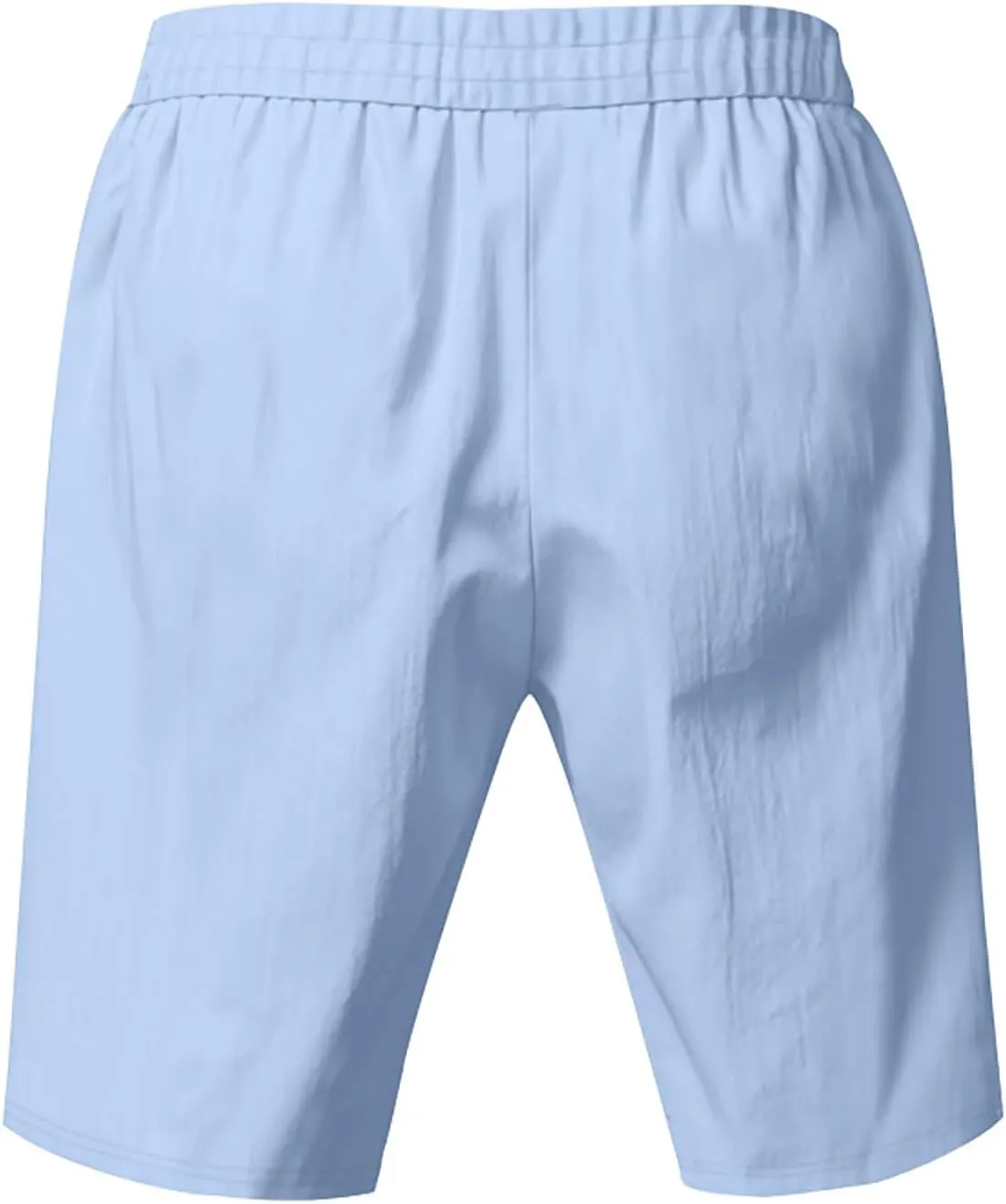 Linen Shorts for Mens Retro Summer Comfy Breathable Baggy Holiday Beach Pants Elastic Waist Casual Shorts with Pocket
