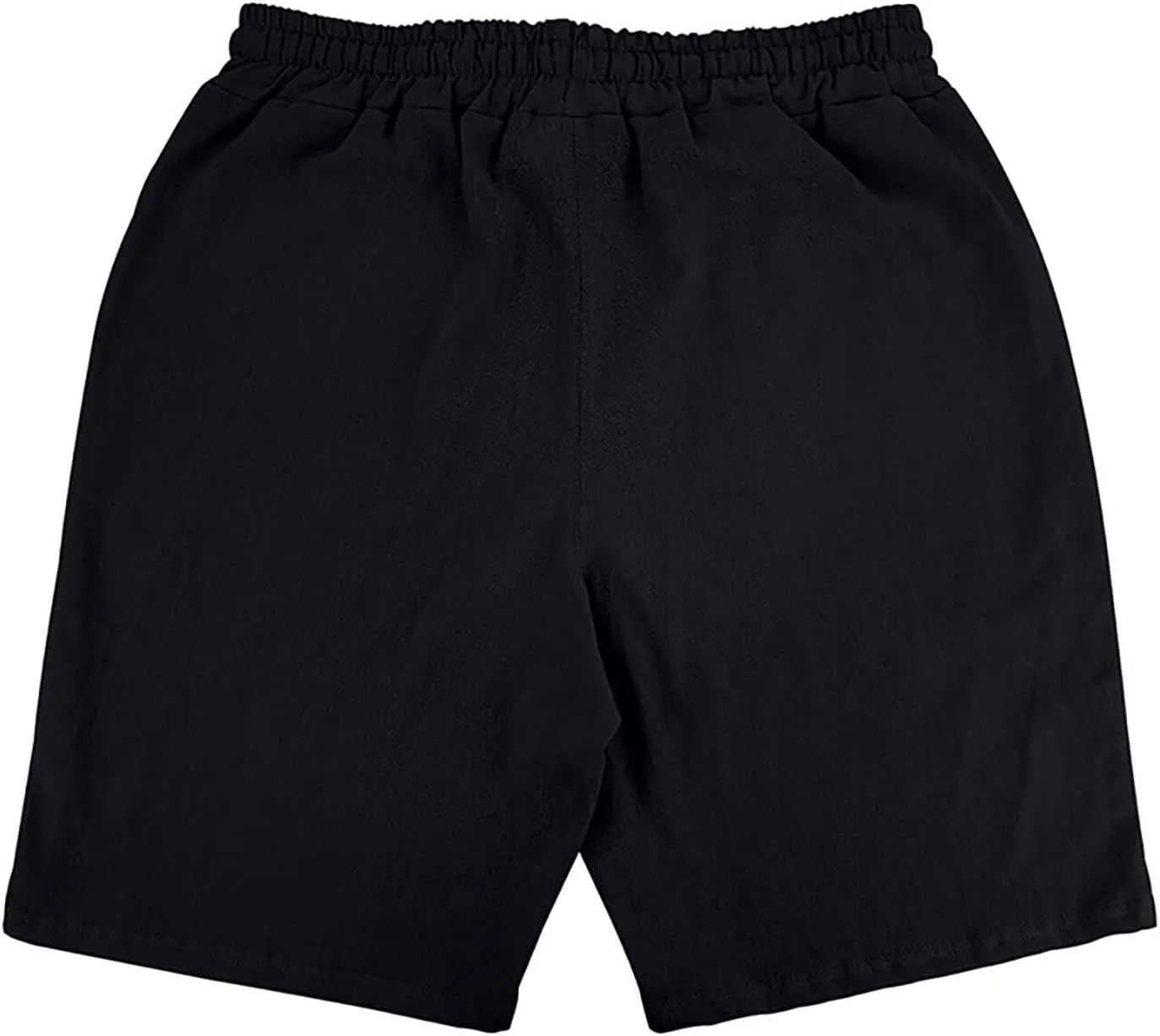 Linen Shorts for Mens Retro Summer Comfy Breathable Baggy Holiday Beach Pants Elastic Waist Casual Shorts with Pocket
