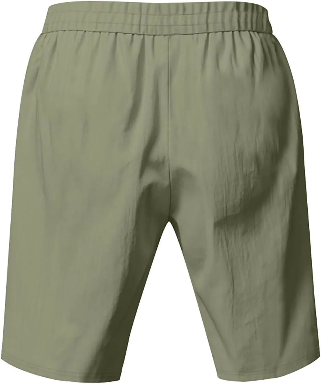 Linen Shorts for Mens Retro Summer Comfy Breathable Baggy Holiday Beach Pants Elastic Waist Casual Shorts with Pocket