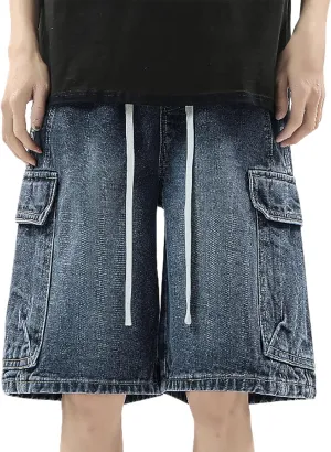 Men Baggy Denim Jorts Y2K Loose Fit Hip Hop Jean Shorts Casual Mid Jeans Trendy Outfits