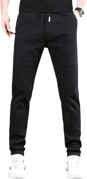 Men Cargo Pants with Pockets,Multi Pocket Cargo Pants for Men,Multipants,Stretch Cargo Pants (Black,3XL)