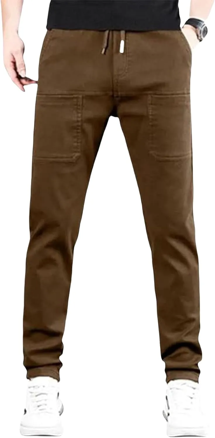 Men Cargo Pants with Pockets,Multi Pocket Cargo Pants for Men,Multipants,Stretch Cargo Pants (Brown,4XL)