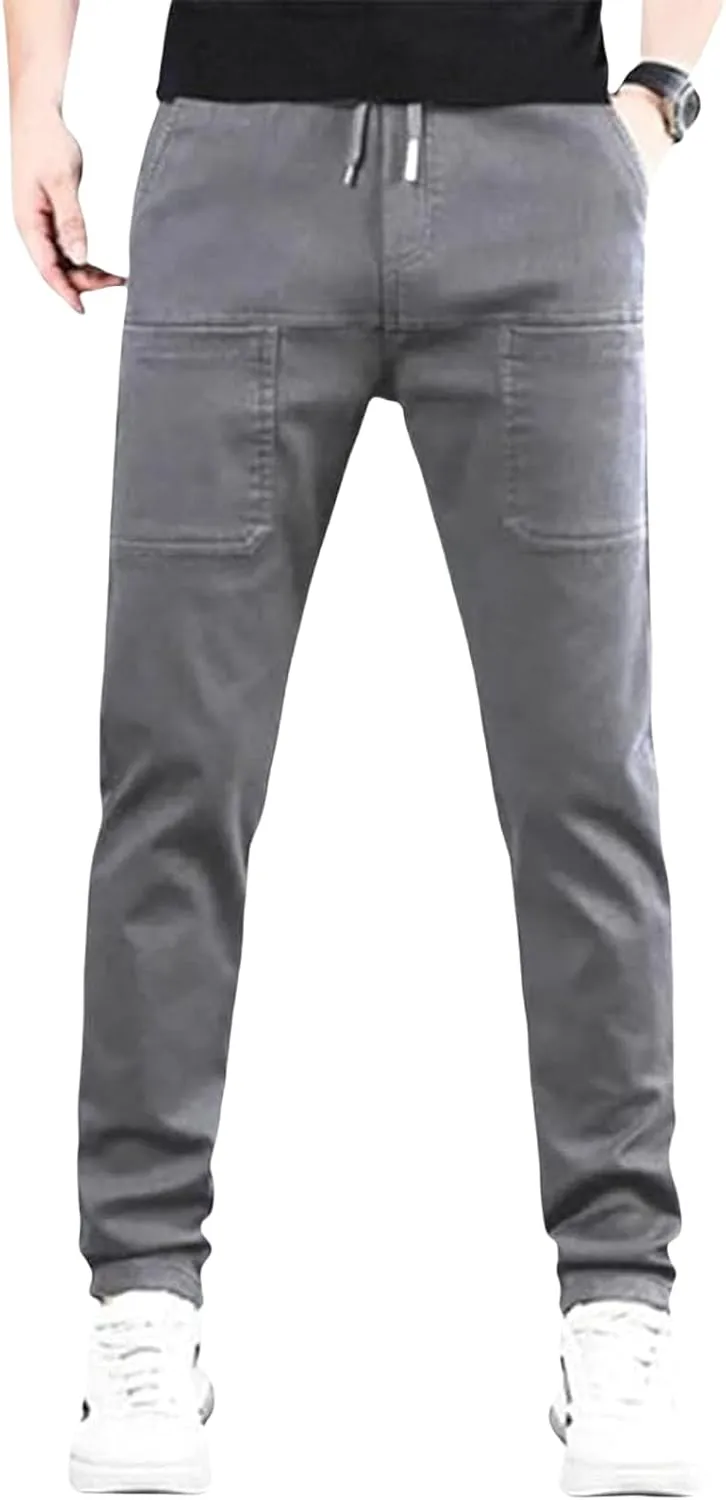 Men Cargo Pants with Pockets,Multi Pocket Cargo Pants for Men,Multipants,Stretch Cargo Pants (Light Gray,2XL)
