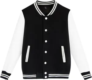 Men Varsity Jackets Causal Slim Fit Cotton Bomber Coat Long Sleeve Stand Collar Button Down Sport Outdoor Tops