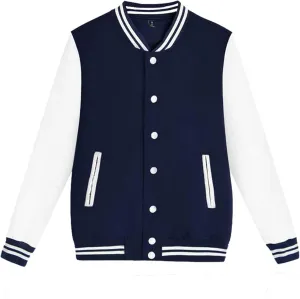 Men Varsity Jackets Causal Slim Fit Cotton Bomber Coat Long Sleeve Stand Collar Button Down Sport Outdoor Tops