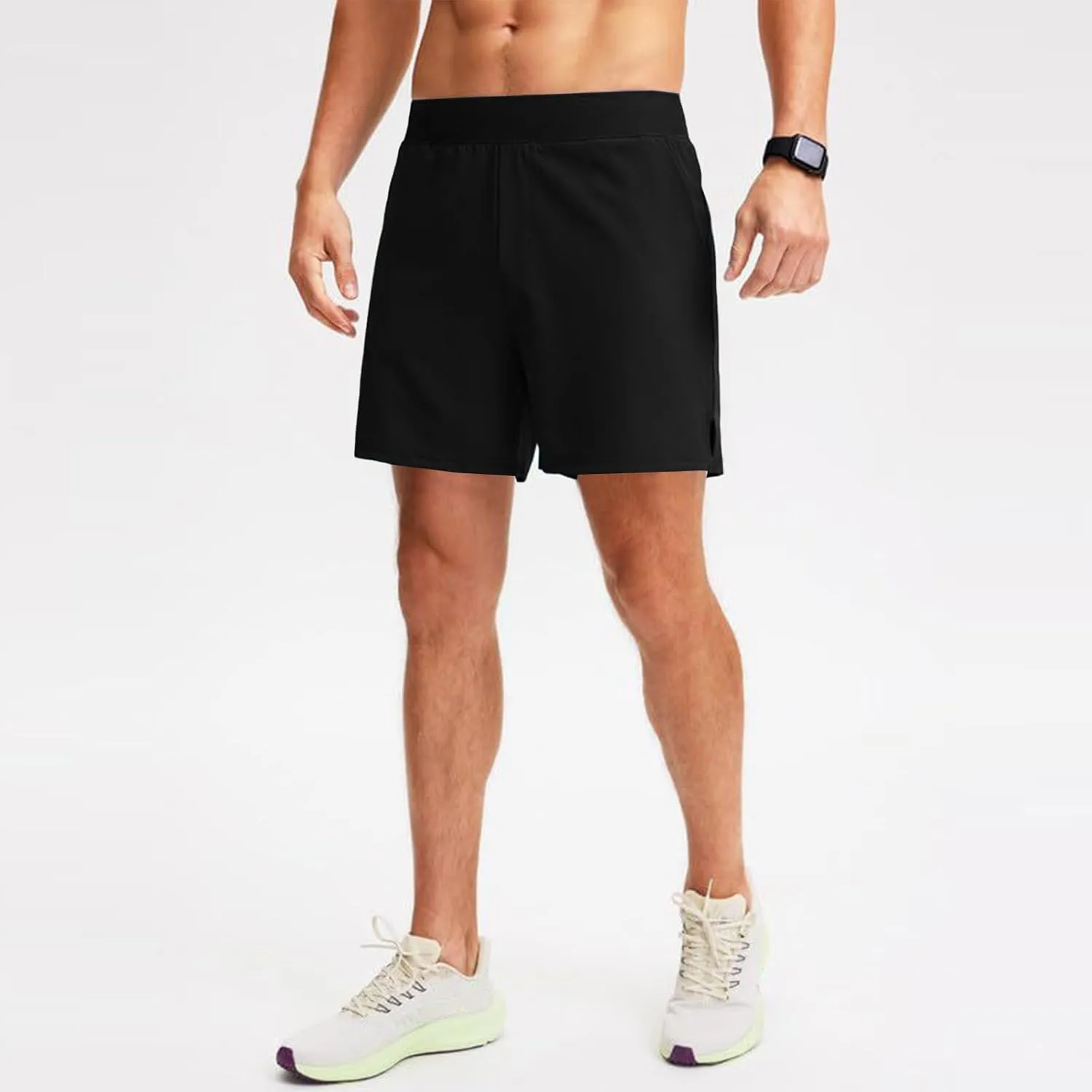 Mens Athletic Running Shorts Classic Stretch Waist Drawstring Quick Dry Work Short Pants Outdoor Gym Workout Shorts