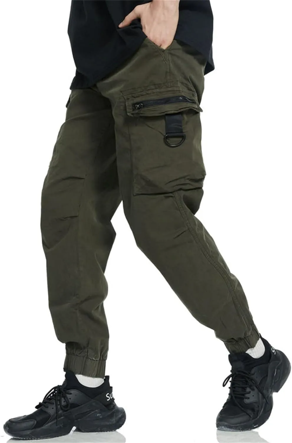 Mens Cargo Pants Workwear Pants for Men Flannel Lined Cargo Pants Men's High Stretch Multi-Pocket Cargo Pants Mens