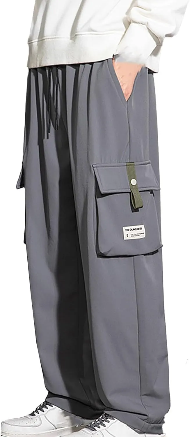 Mens Cargo Pants Workwear Pants for Men Flannel Lined Cargo Pants Men's High Stretch Multi-Pocket Cargo Pants Mens