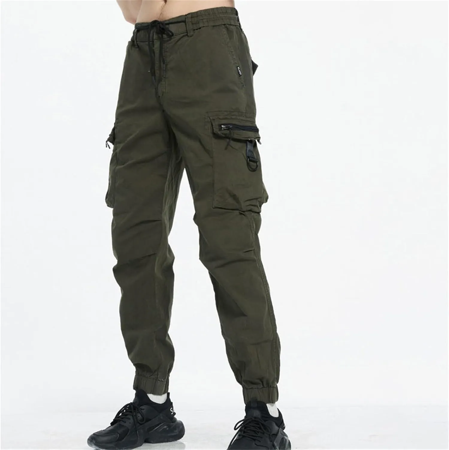 Mens Cargo Pants Workwear Pants for Men Flannel Lined Cargo Pants Men's High Stretch Multi-Pocket Cargo Pants Mens