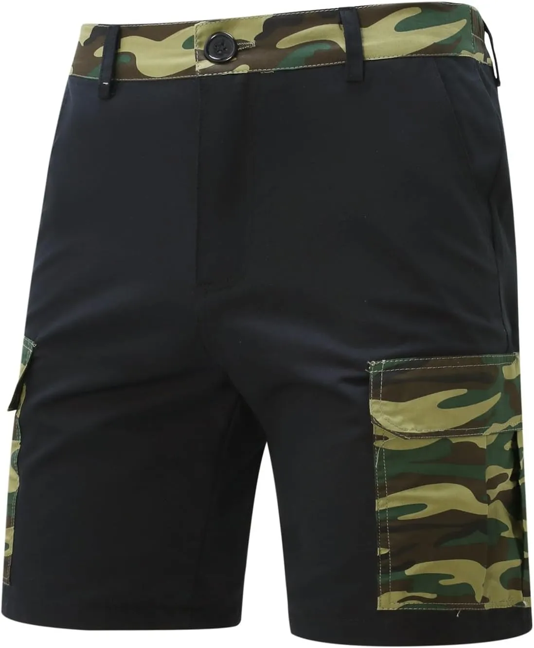 Men's Cargo Shorts Flat Front Button Lightweight Stretch Relaxed Fit Summer Pant 2025 Fishing Golf Shorts with Pocket