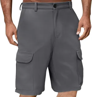 Men's Cargo Shorts Flat Front Button Lightweight Stretch Relaxed Fit Summer Pant 2025 Fishing Golf Shorts with Pocket