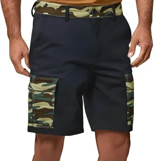 Men's Cargo Shorts Flat Front Button Lightweight Stretch Relaxed Fit Summer Pant 2025 Fishing Golf Shorts with Pocket